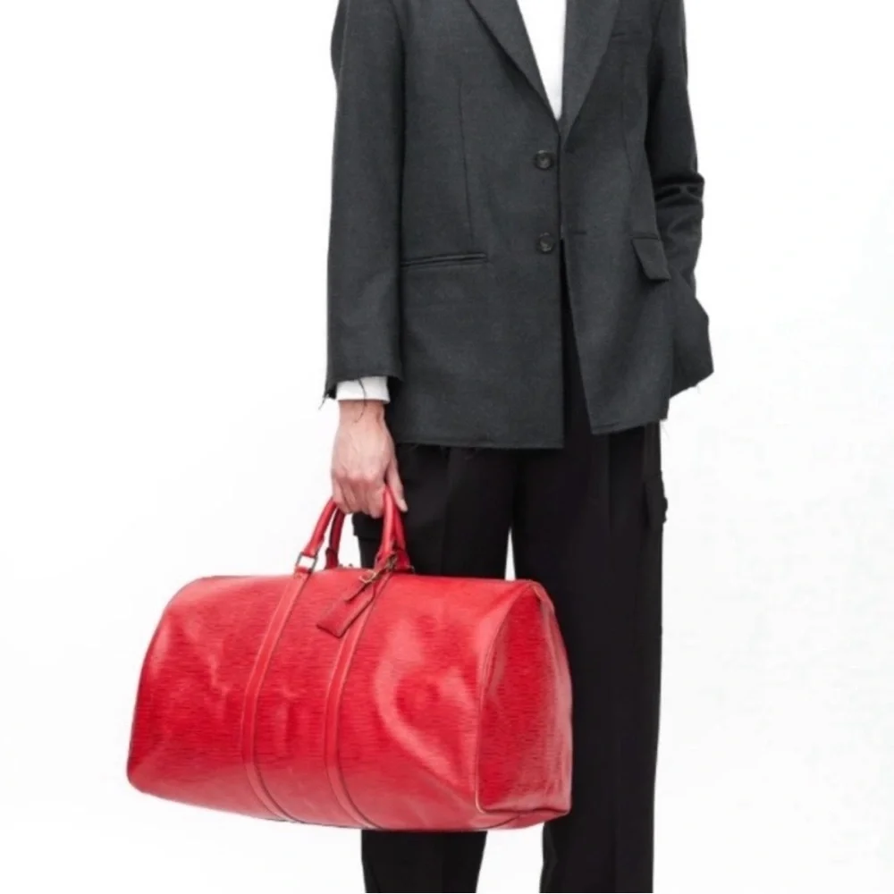 Authentic Louis Vuitton unisex Keepall 50 travel bag red Epi leather - Picture 2 of 16